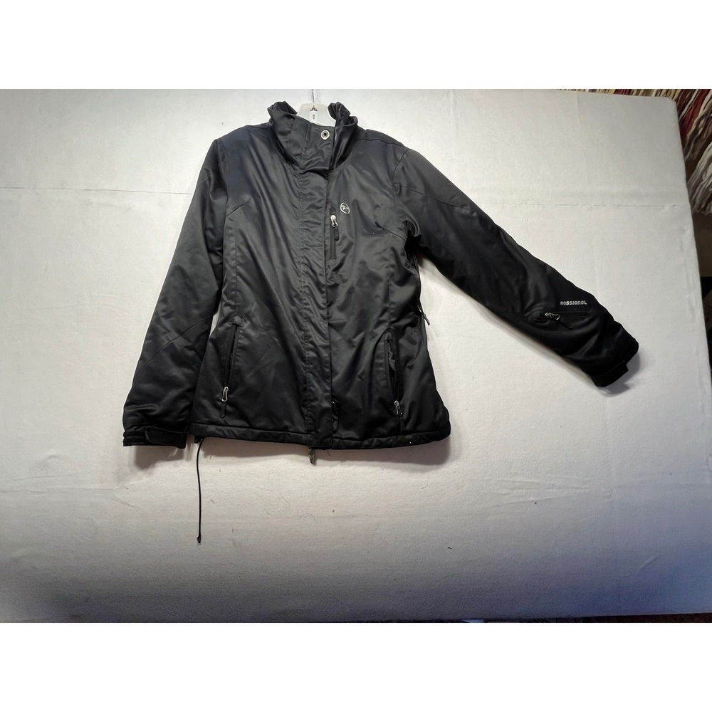 Rossignol Ski Jacket Black Full Zip Insulated Winter Warm Womens Size Medium